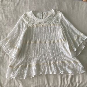 Mystree cream colored gauze blouse, size small